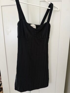 Reformation Black Mini Dress with Button Front